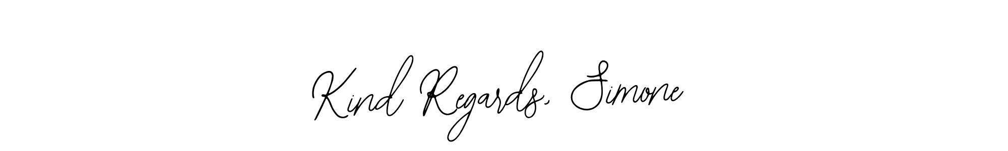 Make a beautiful signature design for name Kind Regards, Simone. Use this online signature maker to create a handwritten signature for free. Kind Regards, Simone signature style 12 images and pictures png