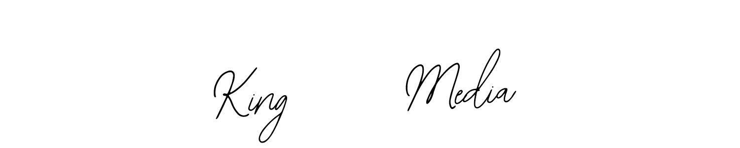 How to make King      Media name signature. Use Bearetta-2O07w style for creating short signs online. This is the latest handwritten sign. King      Media signature style 12 images and pictures png