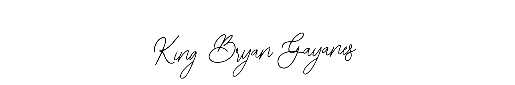 Use a signature maker to create a handwritten signature online. With this signature software, you can design (Bearetta-2O07w) your own signature for name King Bryan Gayanes. King Bryan Gayanes signature style 12 images and pictures png