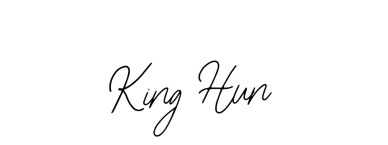 You should practise on your own different ways (Bearetta-2O07w) to write your name (King Hun) in signature. don't let someone else do it for you. King Hun signature style 12 images and pictures png