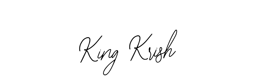 How to make King Krish name signature. Use Bearetta-2O07w style for creating short signs online. This is the latest handwritten sign. King Krish signature style 12 images and pictures png