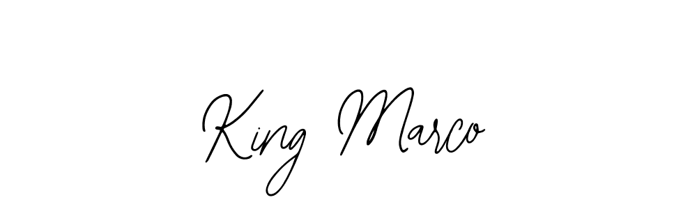 Use a signature maker to create a handwritten signature online. With this signature software, you can design (Bearetta-2O07w) your own signature for name King Marco. King Marco signature style 12 images and pictures png
