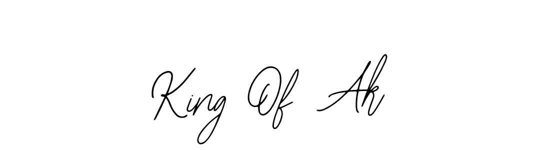 How to make King Of  Ak name signature. Use Bearetta-2O07w style for creating short signs online. This is the latest handwritten sign. King Of  Ak signature style 12 images and pictures png
