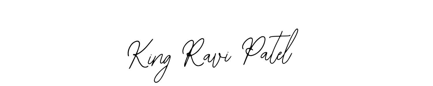 How to make King Ravi Patel name signature. Use Bearetta-2O07w style for creating short signs online. This is the latest handwritten sign. King Ravi Patel signature style 12 images and pictures png