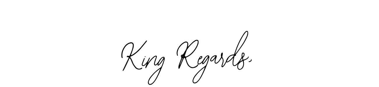 Create a beautiful signature design for name King Regards,. With this signature (Bearetta-2O07w) fonts, you can make a handwritten signature for free. King Regards, signature style 12 images and pictures png