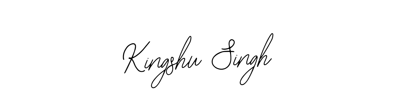 How to make Kingshu Singh name signature. Use Bearetta-2O07w style for creating short signs online. This is the latest handwritten sign. Kingshu Singh signature style 12 images and pictures png