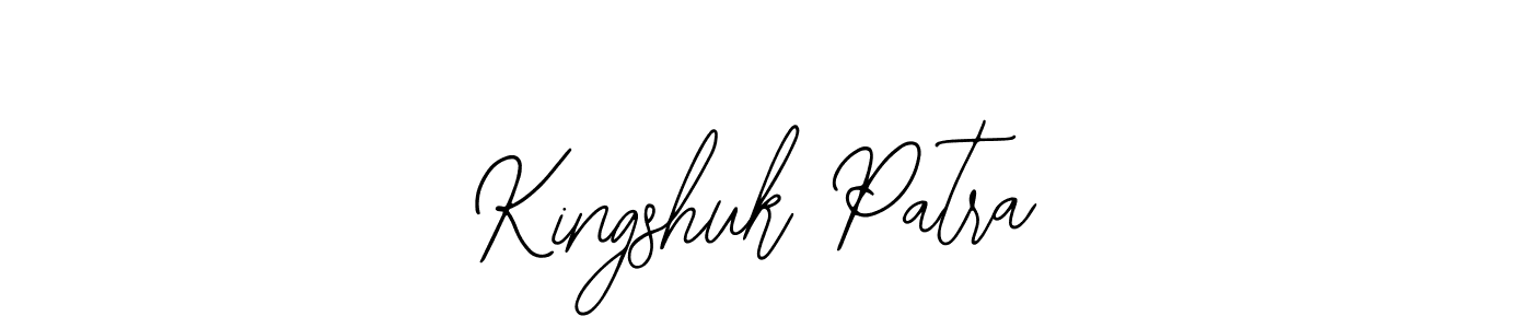 The best way (Bearetta-2O07w) to make a short signature is to pick only two or three words in your name. The name Kingshuk Patra include a total of six letters. For converting this name. Kingshuk Patra signature style 12 images and pictures png