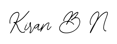 You should practise on your own different ways (Bearetta-2O07w) to write your name (Kiran B N) in signature. Don't let someone else do it for you. Kiran B N signature style 12 images and pictures png