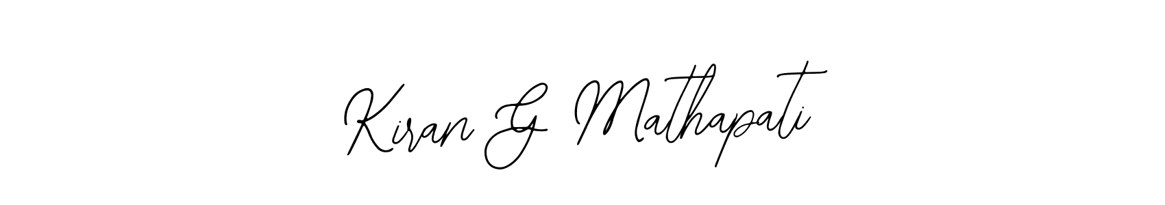 How to make Kiran G Mathapati signature? Bearetta-2O07w is a professional autograph style. Create handwritten signature for Kiran G Mathapati name. Kiran G Mathapati signature style 12 images and pictures png