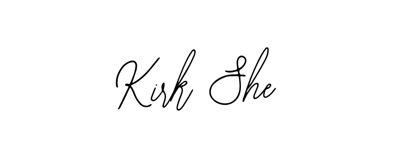 Use a signature maker to create a handwritten signature online. With this signature software, you can design (Bearetta-2O07w) your own signature for name Kirk She. Kirk She signature style 12 images and pictures png