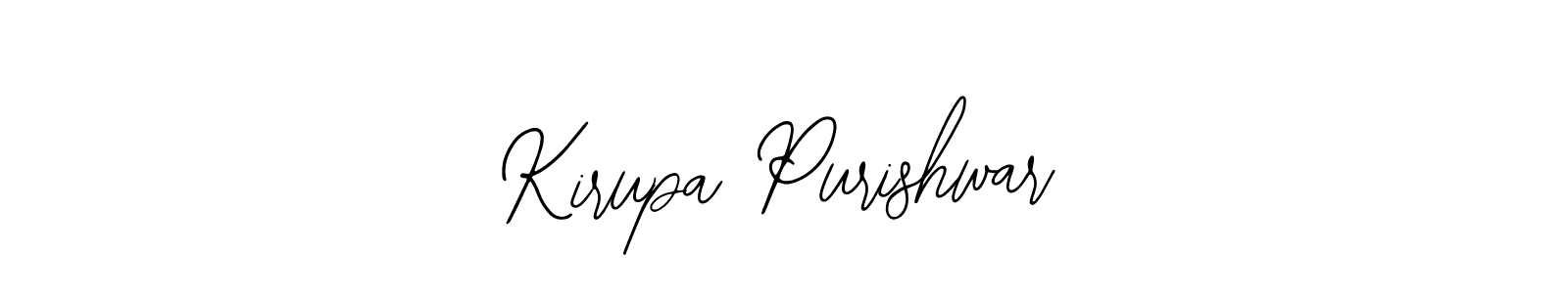 The best way (Bearetta-2O07w) to make a short signature is to pick only two or three words in your name. The name Kirupa Purishwar include a total of six letters. For converting this name. Kirupa Purishwar signature style 12 images and pictures png