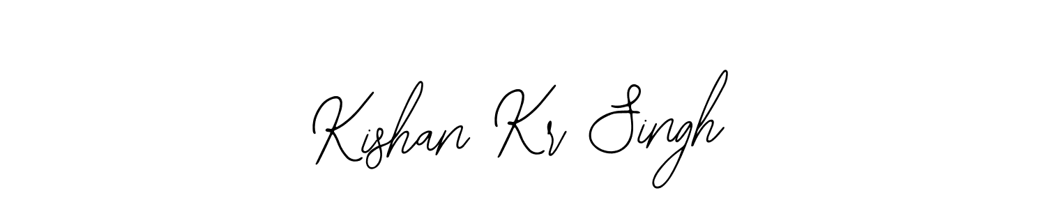 How to make Kishan Kr Singh name signature. Use Bearetta-2O07w style for creating short signs online. This is the latest handwritten sign. Kishan Kr Singh signature style 12 images and pictures png
