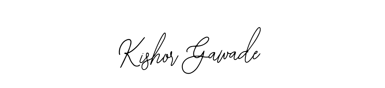 How to make Kishor Gawade name signature. Use Bearetta-2O07w style for creating short signs online. This is the latest handwritten sign. Kishor Gawade signature style 12 images and pictures png