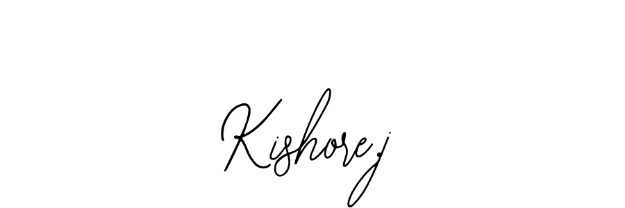 You should practise on your own different ways (Bearetta-2O07w) to write your name (Kishore.j) in signature. don't let someone else do it for you. Kishore.j signature style 12 images and pictures png