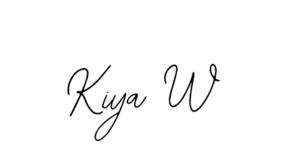 How to make Kiya W name signature. Use Bearetta-2O07w style for creating short signs online. This is the latest handwritten sign. Kiya W signature style 12 images and pictures png