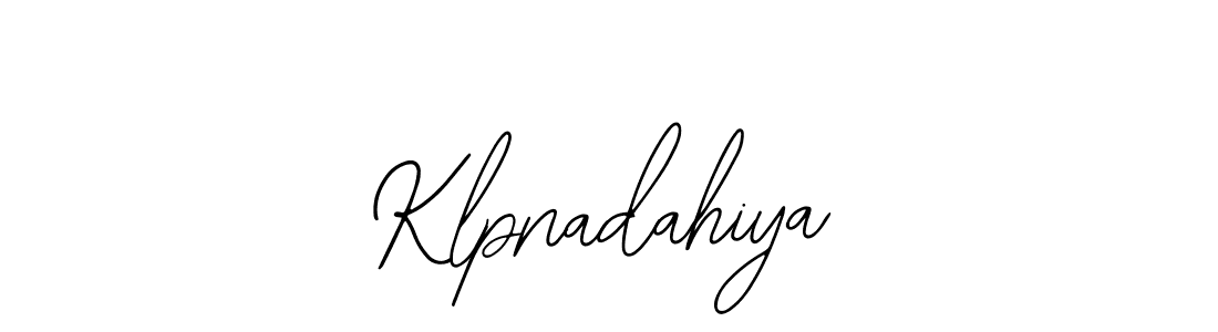 Design your own signature with our free online signature maker. With this signature software, you can create a handwritten (Bearetta-2O07w) signature for name Klpnadahiya. Klpnadahiya signature style 12 images and pictures png