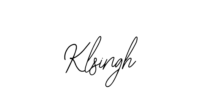 How to make Klsingh name signature. Use Bearetta-2O07w style for creating short signs online. This is the latest handwritten sign. Klsingh signature style 12 images and pictures png