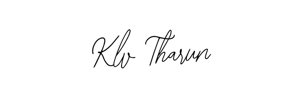 You should practise on your own different ways (Bearetta-2O07w) to write your name (Klv Tharun) in signature. don't let someone else do it for you. Klv Tharun signature style 12 images and pictures png