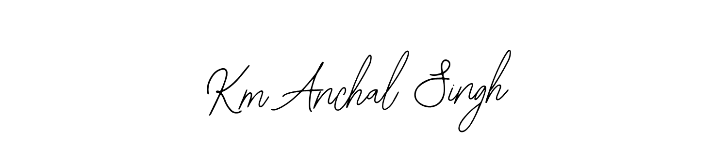 You should practise on your own different ways (Bearetta-2O07w) to write your name (Km Anchal Singh) in signature. don't let someone else do it for you. Km Anchal Singh signature style 12 images and pictures png