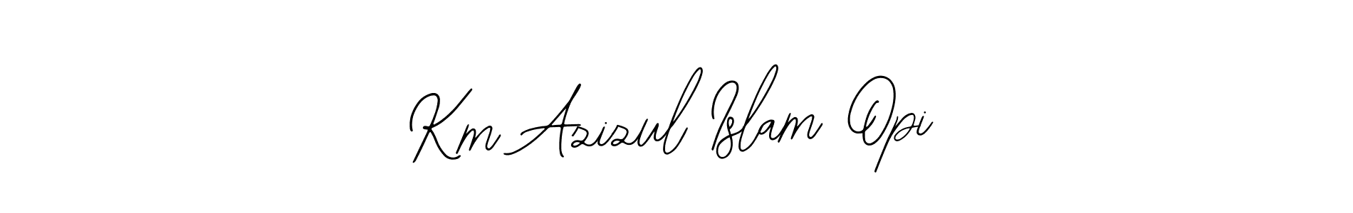 Use a signature maker to create a handwritten signature online. With this signature software, you can design (Bearetta-2O07w) your own signature for name Km Azizul Islam Opi. Km Azizul Islam Opi signature style 12 images and pictures png