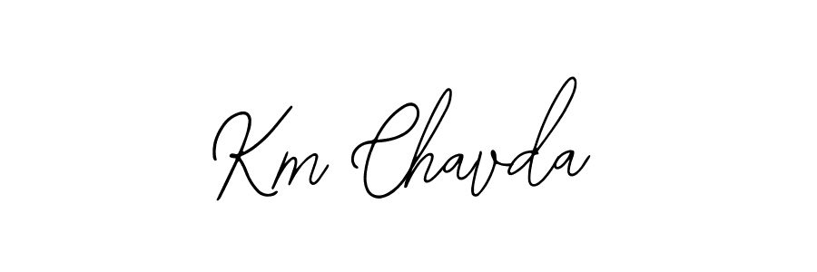 Use a signature maker to create a handwritten signature online. With this signature software, you can design (Bearetta-2O07w) your own signature for name Km Chavda. Km Chavda signature style 12 images and pictures png