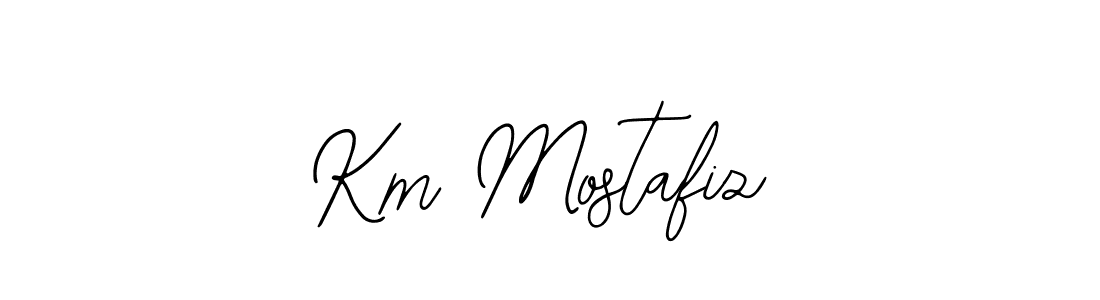 How to make Km Mostafiz name signature. Use Bearetta-2O07w style for creating short signs online. This is the latest handwritten sign. Km Mostafiz signature style 12 images and pictures png