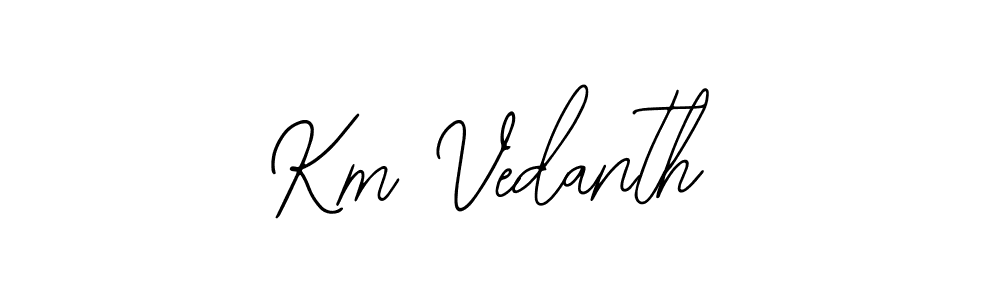 Bearetta-2O07w is a professional signature style that is perfect for those who want to add a touch of class to their signature. It is also a great choice for those who want to make their signature more unique. Get Km Vedanth name to fancy signature for free. Km Vedanth signature style 12 images and pictures png