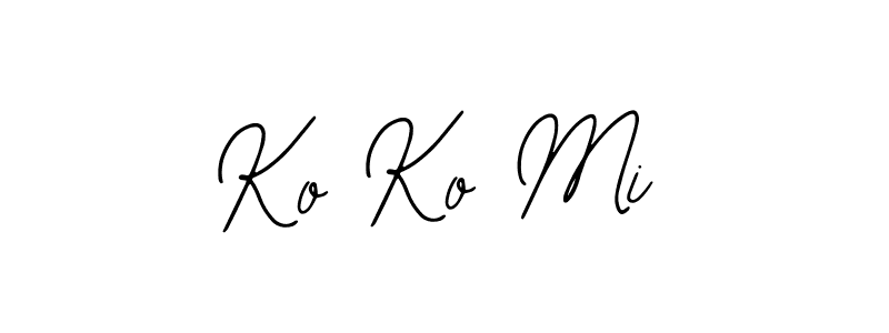 Similarly Bearetta-2O07w is the best handwritten signature design. Signature creator online .You can use it as an online autograph creator for name Ko Ko Mi. Ko Ko Mi signature style 12 images and pictures png