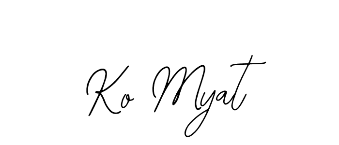 How to make Ko Myat name signature. Use Bearetta-2O07w style for creating short signs online. This is the latest handwritten sign. Ko Myat signature style 12 images and pictures png