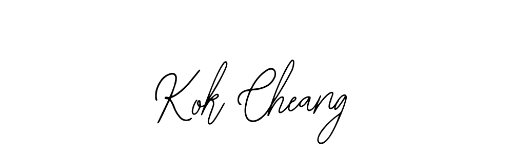 How to make Kok Cheang name signature. Use Bearetta-2O07w style for creating short signs online. This is the latest handwritten sign. Kok Cheang signature style 12 images and pictures png