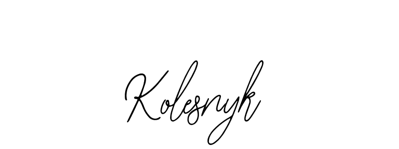 How to make Kolesnyk signature? Bearetta-2O07w is a professional autograph style. Create handwritten signature for Kolesnyk name. Kolesnyk signature style 12 images and pictures png