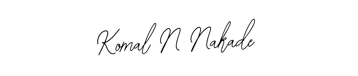 How to make Komal N Nakade name signature. Use Bearetta-2O07w style for creating short signs online. This is the latest handwritten sign. Komal N Nakade signature style 12 images and pictures png