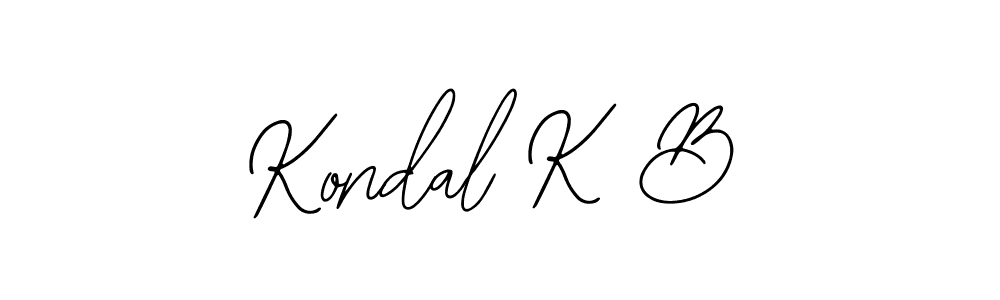 You should practise on your own different ways (Bearetta-2O07w) to write your name (Kondal K B) in signature. don't let someone else do it for you. Kondal K B signature style 12 images and pictures png