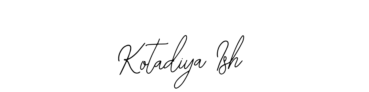 The best way (Bearetta-2O07w) to make a short signature is to pick only two or three words in your name. The name Kotadiya Ish include a total of six letters. For converting this name. Kotadiya Ish signature style 12 images and pictures png