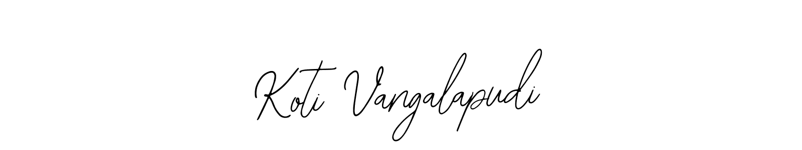 Create a beautiful signature design for name Koti Vangalapudi. With this signature (Bearetta-2O07w) fonts, you can make a handwritten signature for free. Koti Vangalapudi signature style 12 images and pictures png