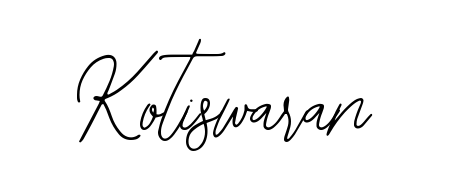 A dynamic signature style for Kotiswaran using Bearetta-2O07w script. Designed to look authentic, handwritten, and professional. Kotiswaran signature style 12 images and pictures png