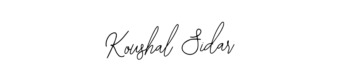 How to make Koushal Sidar name signature. Use Bearetta-2O07w style for creating short signs online. This is the latest handwritten sign. Koushal Sidar signature style 12 images and pictures png