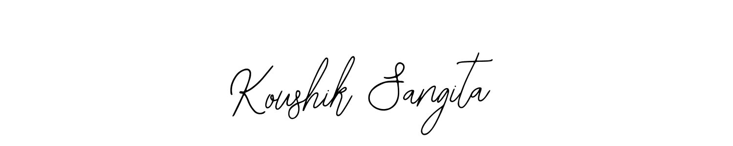 The best way (Bearetta-2O07w) to make a short signature is to pick only two or three words in your name. The name Koushik Sangita include a total of six letters. For converting this name. Koushik Sangita signature style 12 images and pictures png