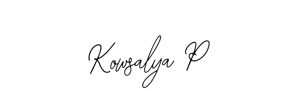 See photos of Kowsalya P official signature by Spectra . Check more albums & portfolios. Read reviews & check more about Bearetta-2O07w font. Kowsalya P signature style 12 images and pictures png