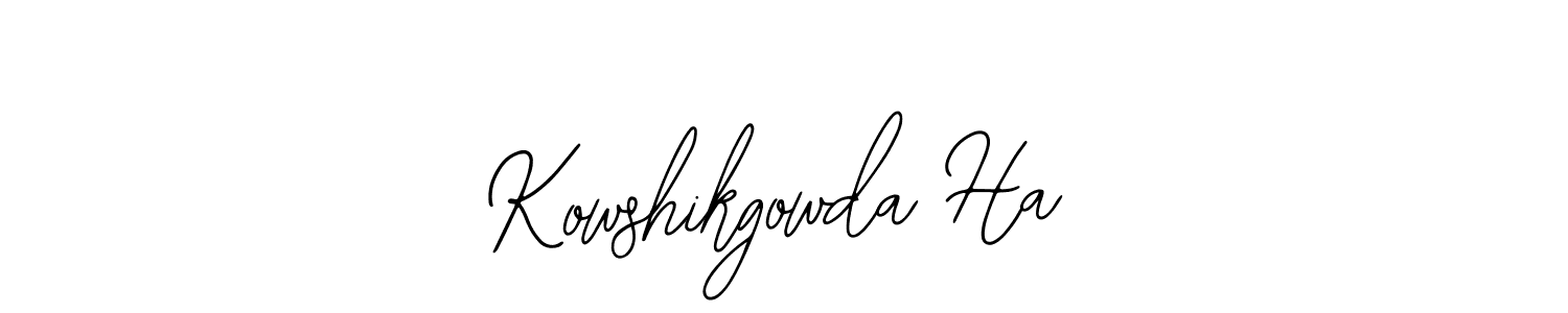 How to make Kowshikgowda Ha name signature. Use Bearetta-2O07w style for creating short signs online. This is the latest handwritten sign. Kowshikgowda Ha signature style 12 images and pictures png