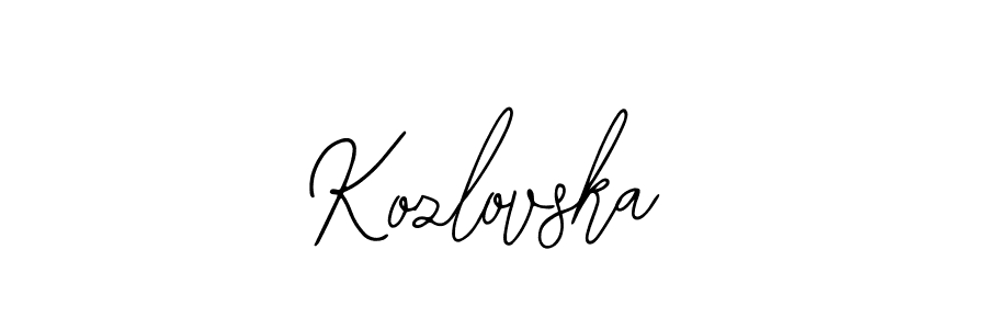 How to make Kozlovska name signature. Use Bearetta-2O07w style for creating short signs online. This is the latest handwritten sign. Kozlovska signature style 12 images and pictures png