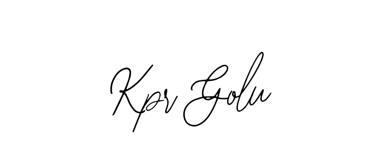 How to make Kpr Golu name signature. Use Bearetta-2O07w style for creating short signs online. This is the latest handwritten sign. Kpr Golu signature style 12 images and pictures png
