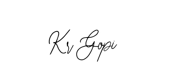 How to make Kr Gopi name signature. Use Bearetta-2O07w style for creating short signs online. This is the latest handwritten sign. Kr Gopi signature style 12 images and pictures png