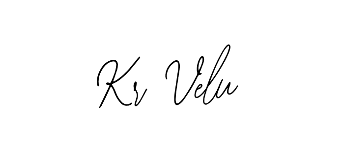 How to make Kr Velu name signature. Use Bearetta-2O07w style for creating short signs online. This is the latest handwritten sign. Kr Velu signature style 12 images and pictures png