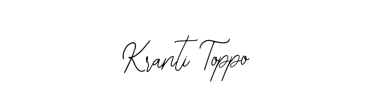 The best way (Bearetta-2O07w) to make a short signature is to pick only two or three words in your name. The name Kranti Toppo include a total of six letters. For converting this name. Kranti Toppo signature style 12 images and pictures png