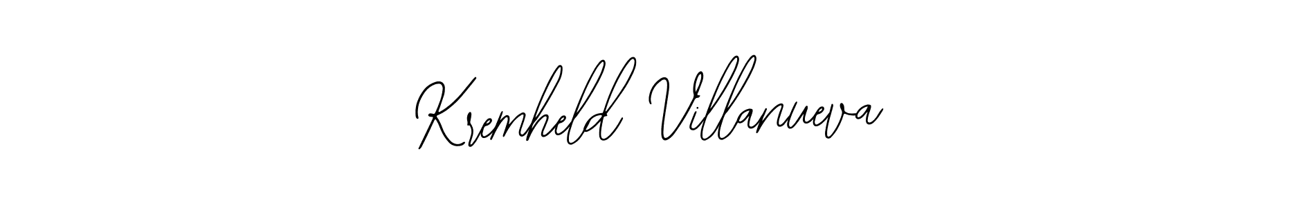 Use a signature maker to create a handwritten signature online. With this signature software, you can design (Bearetta-2O07w) your own signature for name Kremheld Villanueva. Kremheld Villanueva signature style 12 images and pictures png