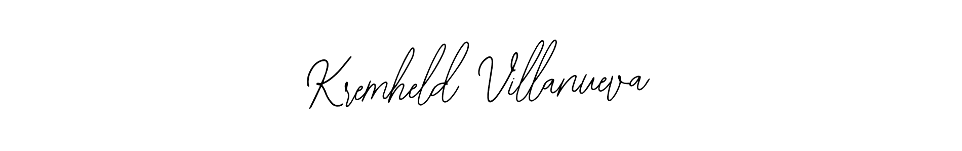 Use a signature maker to create a handwritten signature online. With this signature software, you can design (Bearetta-2O07w) your own signature for name Kremheld Villanueva. Kremheld Villanueva signature style 12 images and pictures png