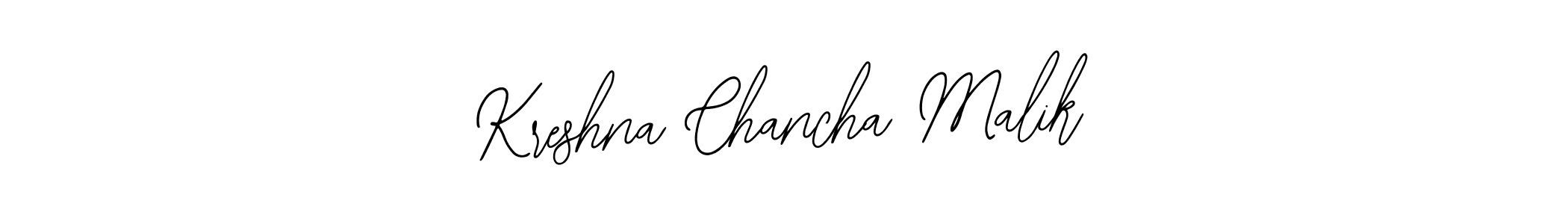 How to make Kreshna Chancha Malik name signature. Use Bearetta-2O07w style for creating short signs online. This is the latest handwritten sign. Kreshna Chancha Malik signature style 12 images and pictures png