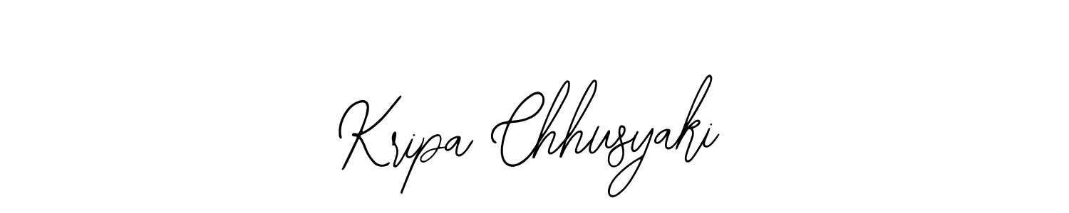 How to make Kripa Chhusyaki name signature. Use Bearetta-2O07w style for creating short signs online. This is the latest handwritten sign. Kripa Chhusyaki signature style 12 images and pictures png