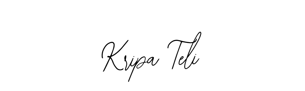 The best way (Bearetta-2O07w) to make a short signature is to pick only two or three words in your name. The name Kripa Teli include a total of six letters. For converting this name. Kripa Teli signature style 12 images and pictures png